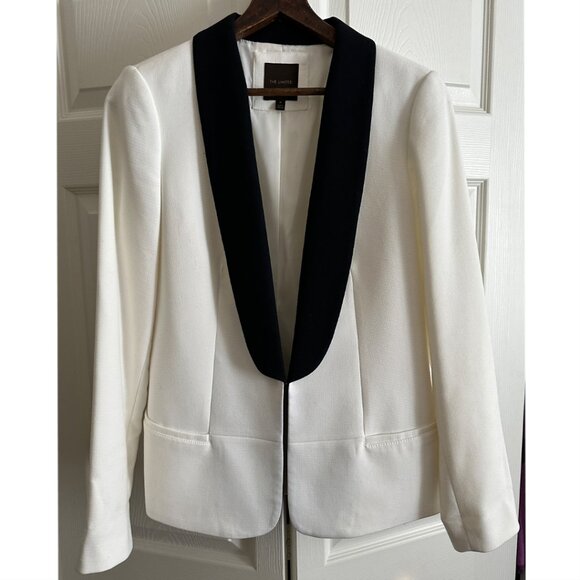 The Limited Off-White & Black Tuxedo Blazer, Size Medium - Picture 1 of 5